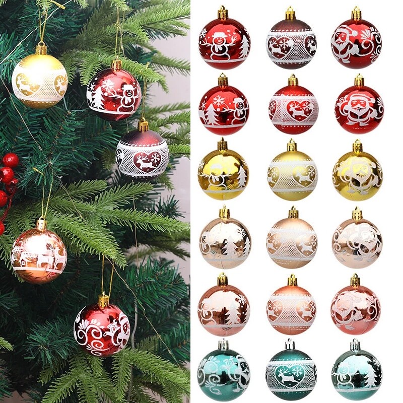 1 hộp quả châu nhiều màu trang trí cây thông noel
