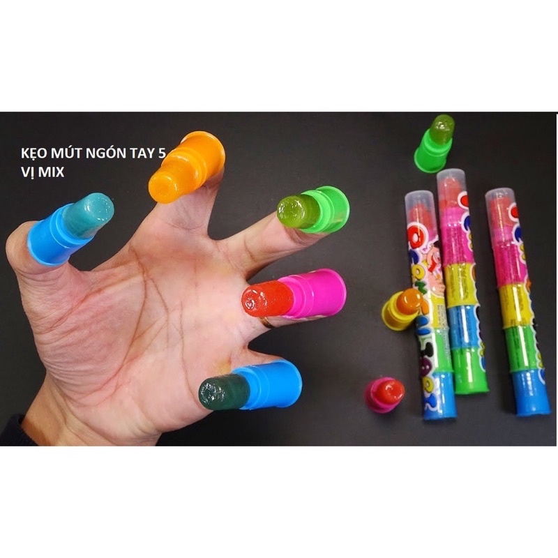 Một cây kẹo mút gắn ngón tay cho bé - Thái Lan | Ăn vặt ngon rẻ TaNo