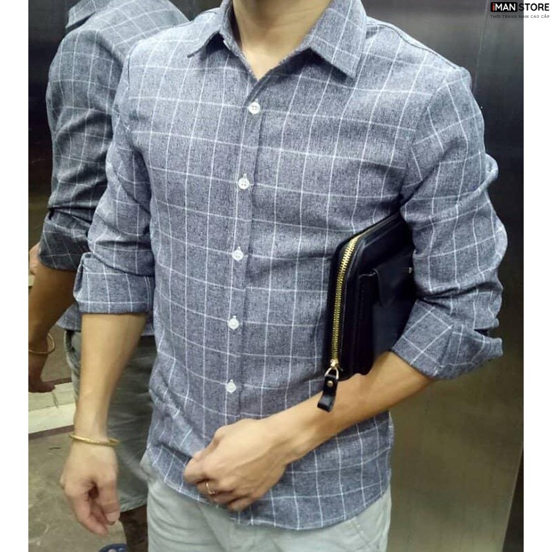 Áo Sơ Mi Nam Caro Dài Tay VẢI ĐŨI Cao Cấp, Sơ Mi Nam Hàn Quốc Công Sở Vải Đũi Bền ĐẸP, Thoáng Mát | BigBuy360 - bigbuy360.vn
