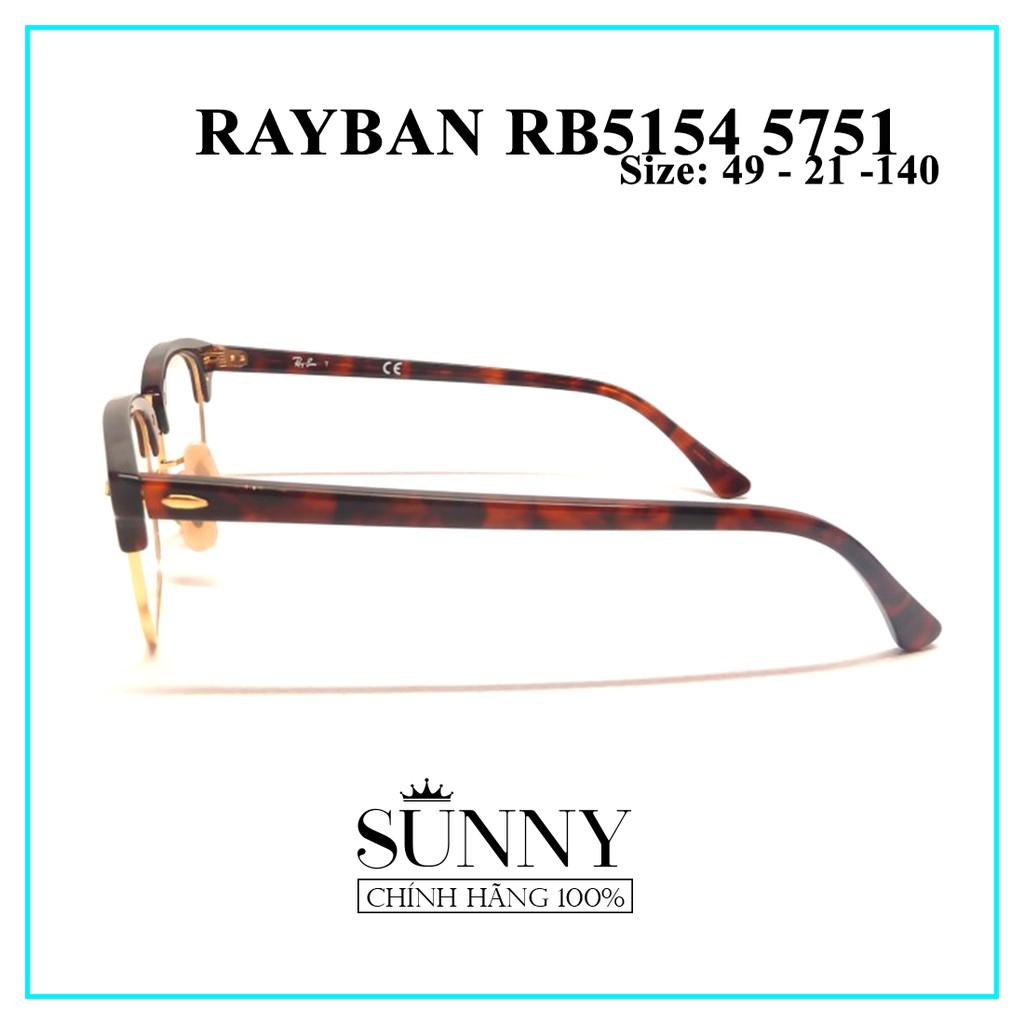 RB5154-5751 - Mắt kính thời trang Rayban chính hãng, bảo hãnh toàn quốc, thiết kế dễ đeo bảo vệ mắt