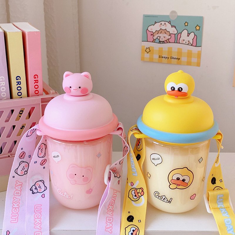 Bình Nước 400ml hình thú cho bé tập uống mang đi hàng cao cấp MS110