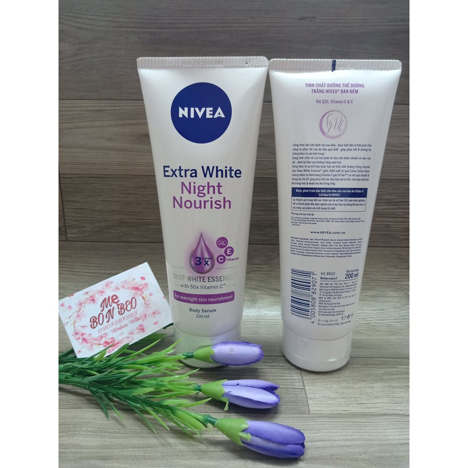 Bộ đôi Tinh chất dưỡng thể trắng da NIVEA ngày 180ml & đêm 200ml