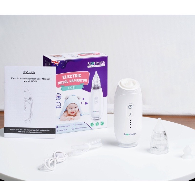 Máy hút mũi Pin sạc BIOHEALTH DQ21 2022 cao cấp - Cho bé & người lớn - Hút dịch mũi gỉ mũi - Chính hãng