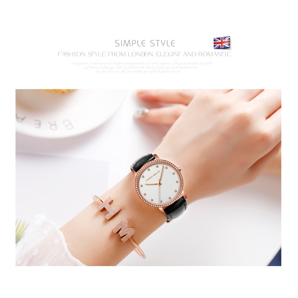 Đồng hồ nữ Hannah Martin chính hãng - DÂY DA cao cấp - model HM-107PH - bảo hành 1 năm | BigBuy360 - bigbuy360.vn