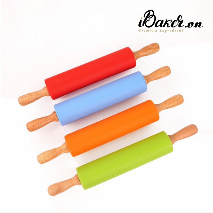 Cây cán bột/ lăn bột silicon có trục xoay - Dài 30cm