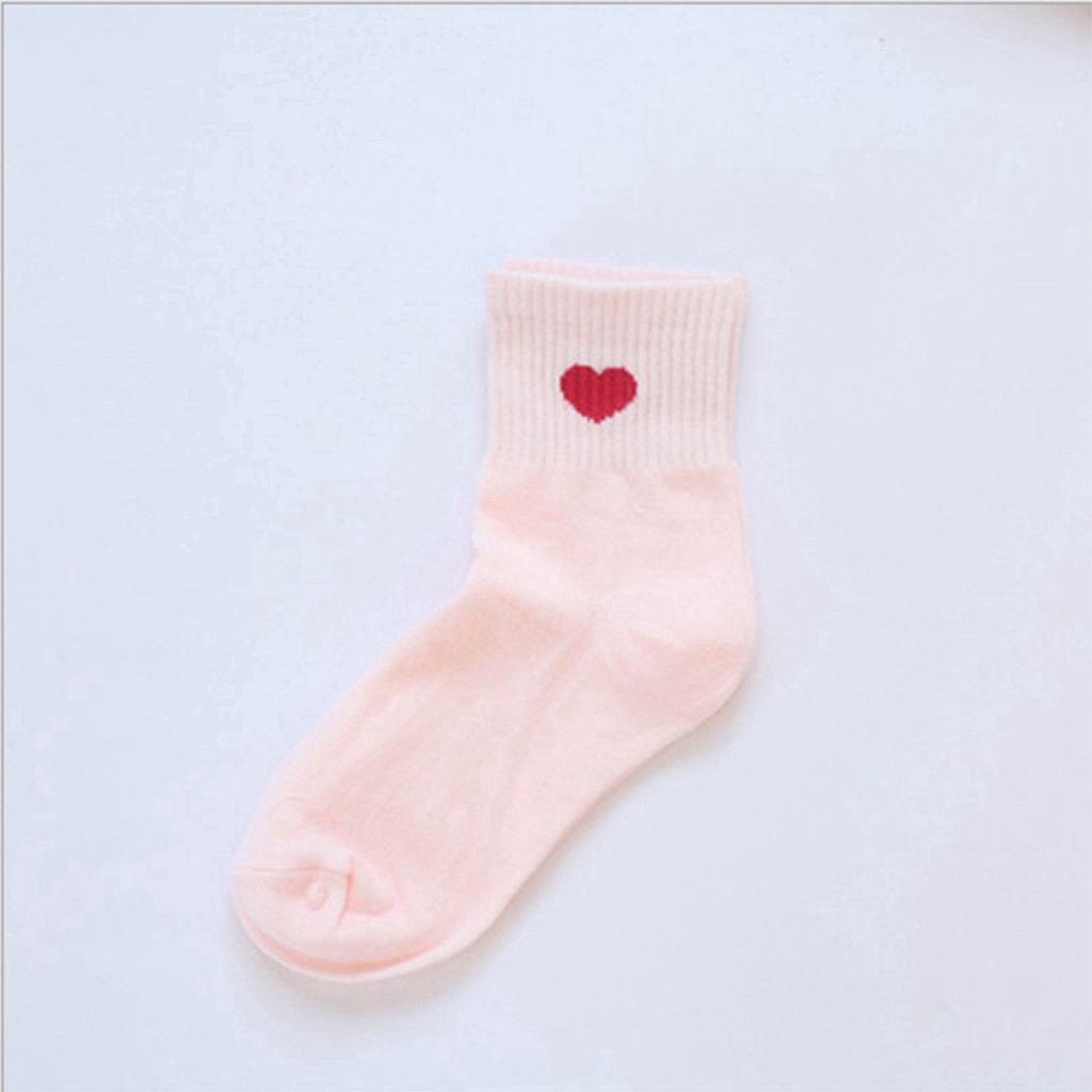 Vớ cotton qua mắt cá chân hình trái tim xinh xắn