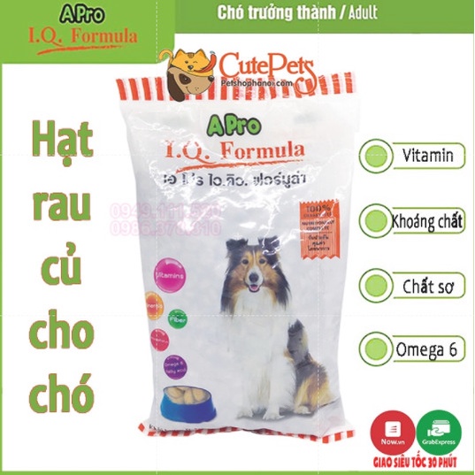 Thức ăn chó Hạt Apro IQ Xanh 500g dành cho chó mọi lứa tuổi - Phụ kiện thú cưng Hà Nội