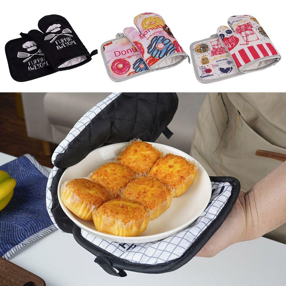 Set 2 Găng Tay Cách Nhiệt Bằng Cotton Dùng Cho Lò Vi Sóng