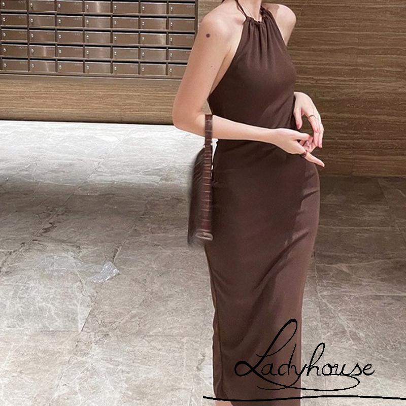 Đầm dài không tay hở lưng màu sắc thời trang dành cho nữ