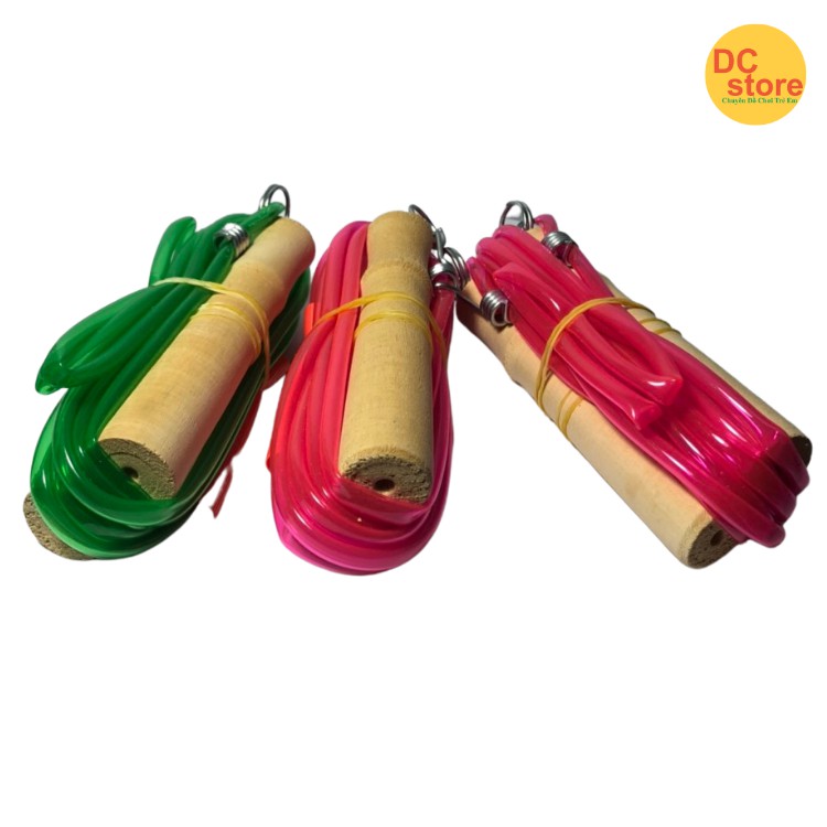 Dây Nhảy Thể Thao Cán Gỗ Dây Nhựa Dài 2m Cho Bé Tập Thể Dục
