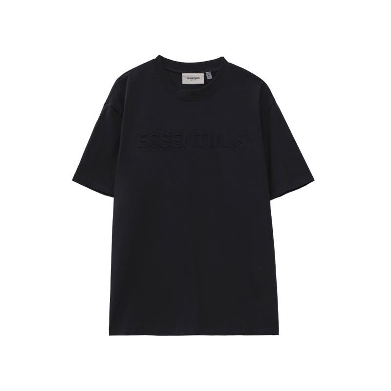 Mới Áo Thun cotton Cổ Tròn Ngắn Tay Dáng Rộng In Chữ fear of god essentials Thời Trang
