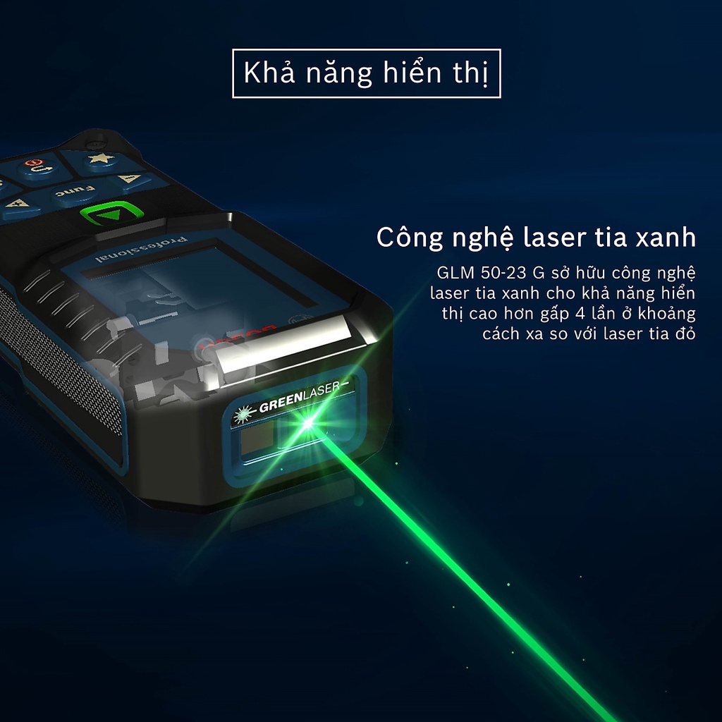 Máy đo khoảng cách Laser tia Xanh Bosch GLM 50-27 CG