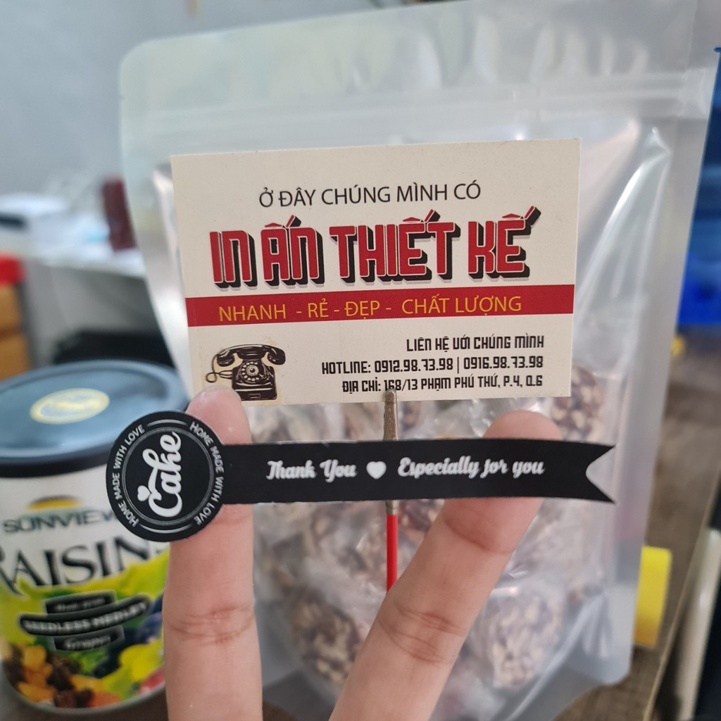 Set 66 tem dán decal giấy "CAKE" dùng niêm hộp bánh, trà, mứt, hộp quà