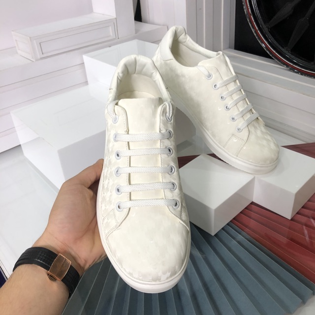 Giày Nam Sneaker 𝑭𝑹𝑬𝑬𝑺𝑯𝑰𝑷 Giày Thể Thao Sneaker Nam Full Trắng Điểm Nhấn Vân 3D Chìm Mới Nhất Phong Cách Trẻ Trung