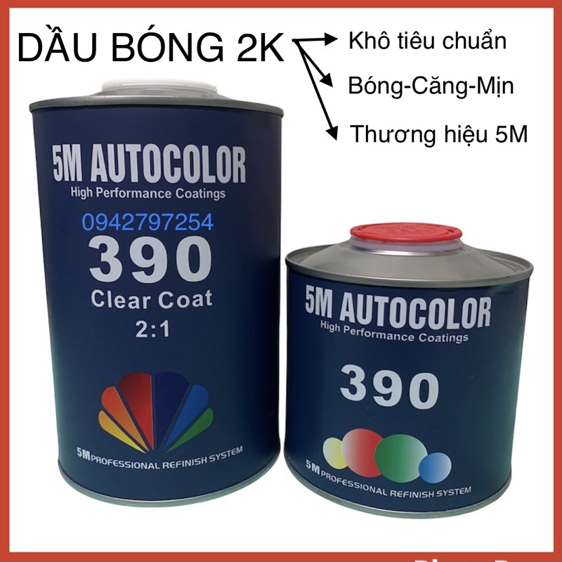 Dầu bóng 2K 390 5M AUTOCOLOR nhanh khô 2:1