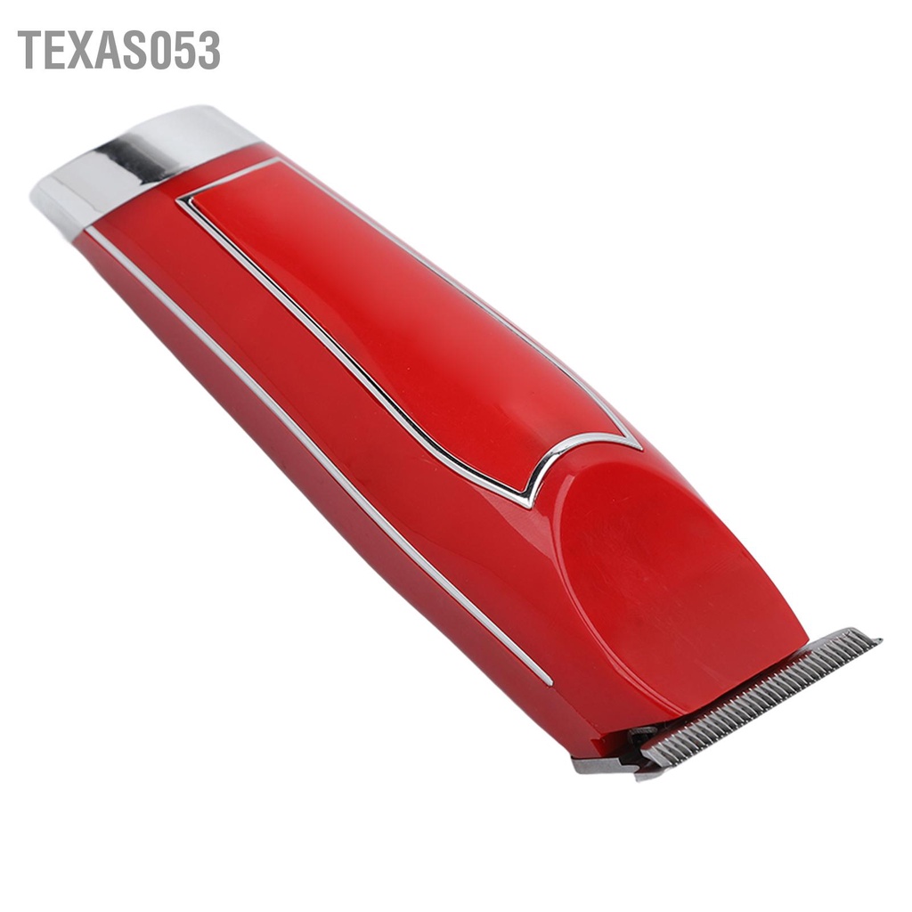 [Hàng Sẵn] Tông đơ cắt tóc bằng thép không gỉ màu đỏ US Plug 100‑240V tặng kèm Phụ Kiện【Texas053】