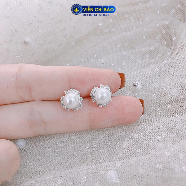 Bông tai bạc nữ hoa nhài chất liệu bạc 925 thời trang phụ kiện trang sức nữ Viễn Chí Bảo B400491