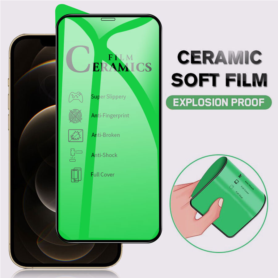 Miếng dán bảo vệ màn hình 11D bằng gốm dẻo mỏng trong suốt thích hợp cho iPhone 7 8 6 6splus X Xs Max Xr 11 12pro Se2020