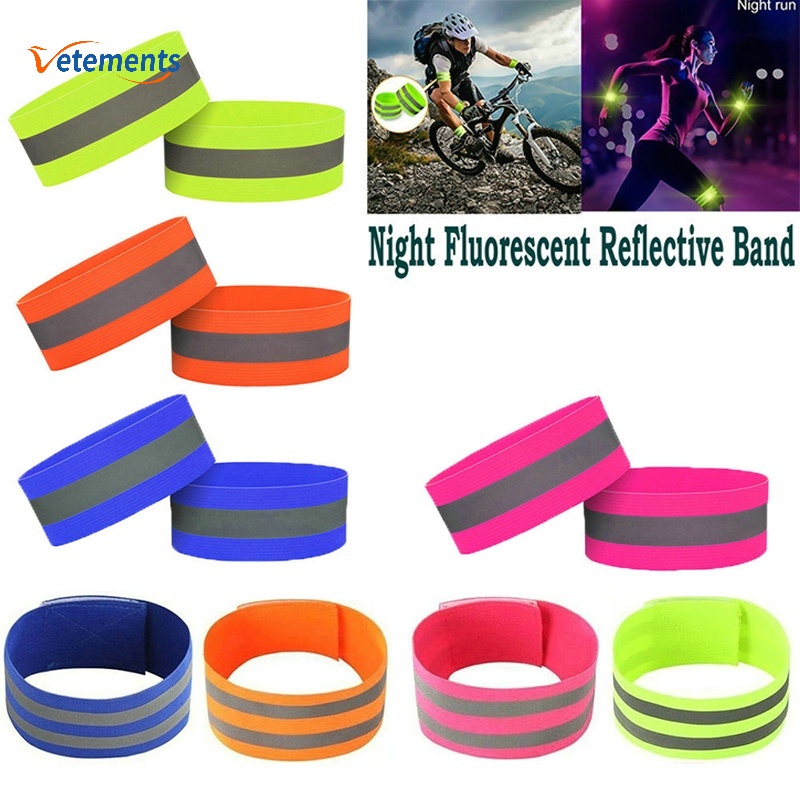 Băng Dán Phản Quang Cảnh Báo An Toàn Ban Đêm 4 Màu Xoay 360 Độ° Vòng Đeo Tay Phản Quang Có Thể Điều Chỉnh Unisex
