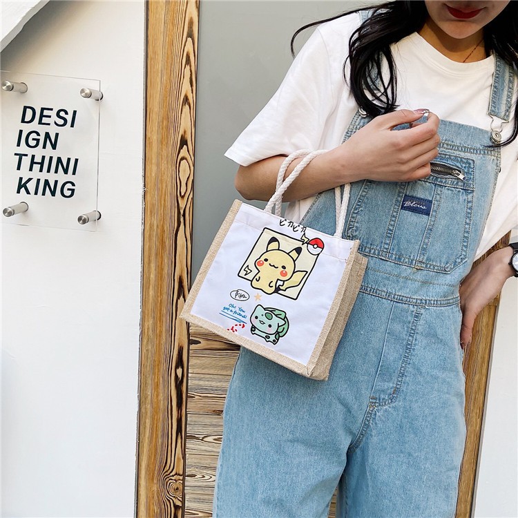 Túi Cói Mini vintage cầm tay MẪU MỚI 2021 - hàng đẹp size 21cm
