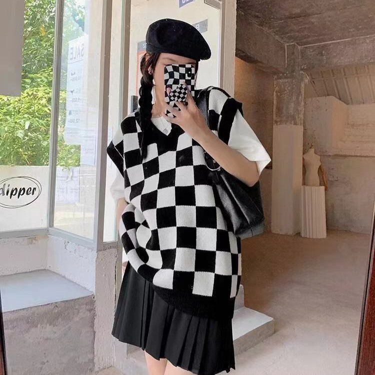 NZN Áo Khoác Len Không Tay Dáng Rộng Thiết Kế Mới Thời Trang Dành Cho Nữ