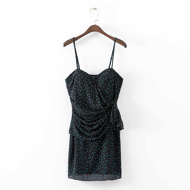 Đầm cúp ngực chấm bi nơ xéo size M