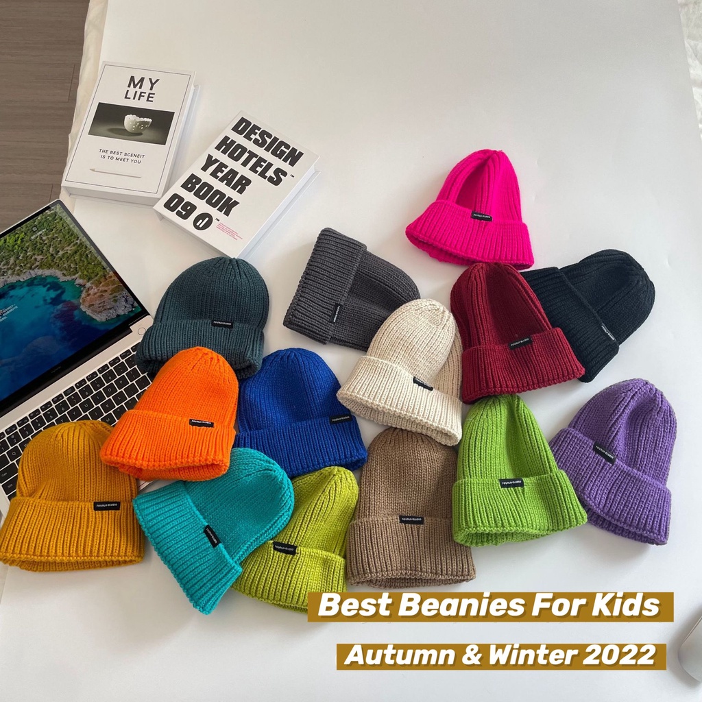 Mũ len chóp cao đơn màu cho bé trên 2 tuổi M878