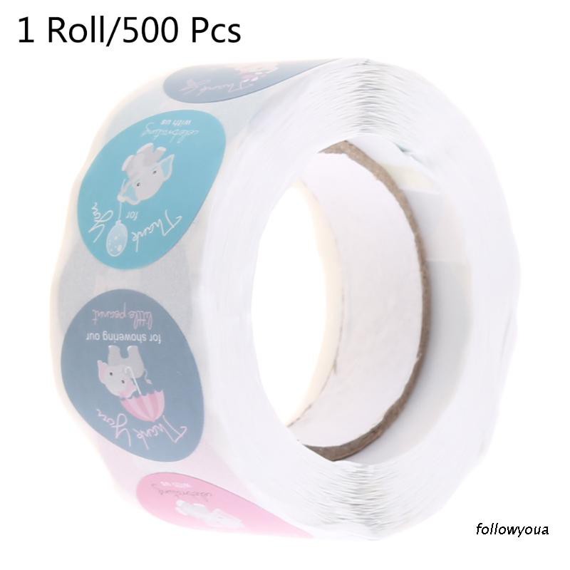 Bộ 500 Miếng Dán In Chữ Thank You Dùng Trang Trí Thiệp Đám Cưới