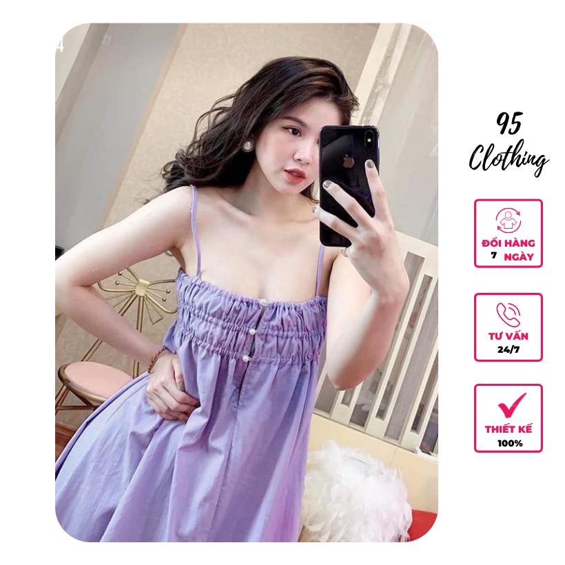 [Hàng Thiết Kế] Đầm babydoll 2 dây nhún ngực | BigBuy360 - bigbuy360.vn