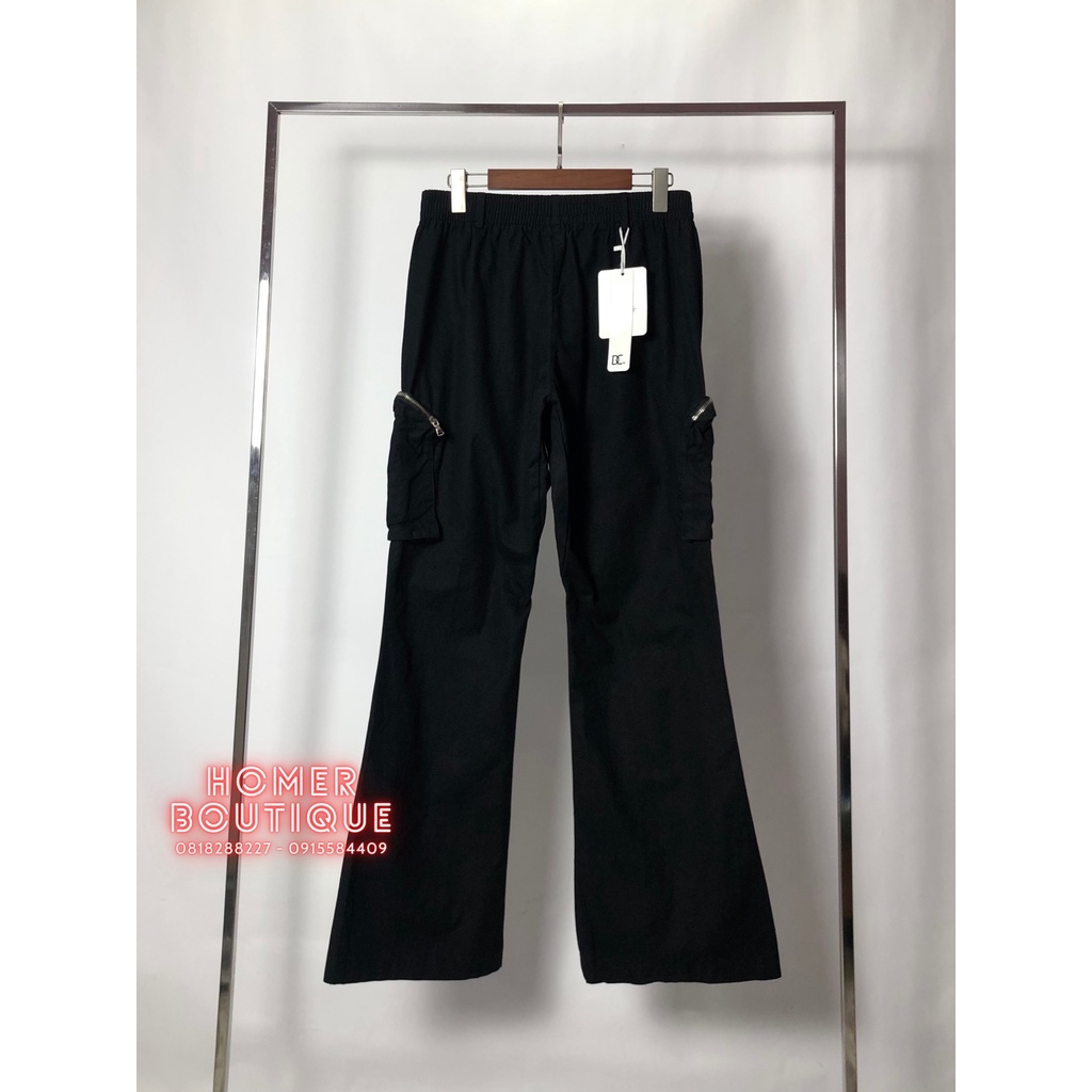 Quần Kaki Ống Loe Dáng Dài Chi Tiết Túi Hộp Phong Cách HipHop Cực Bắt Mắt