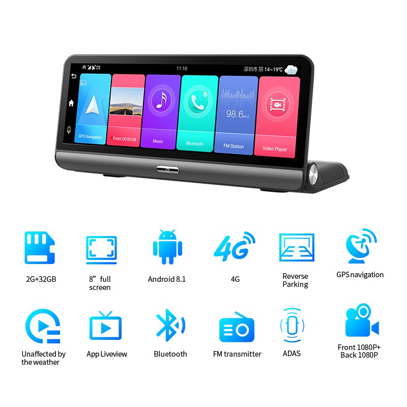 Camera hành trình taplo NOVATECH T98Pro cảnh báo tốc độ dẫn đường 8 inch