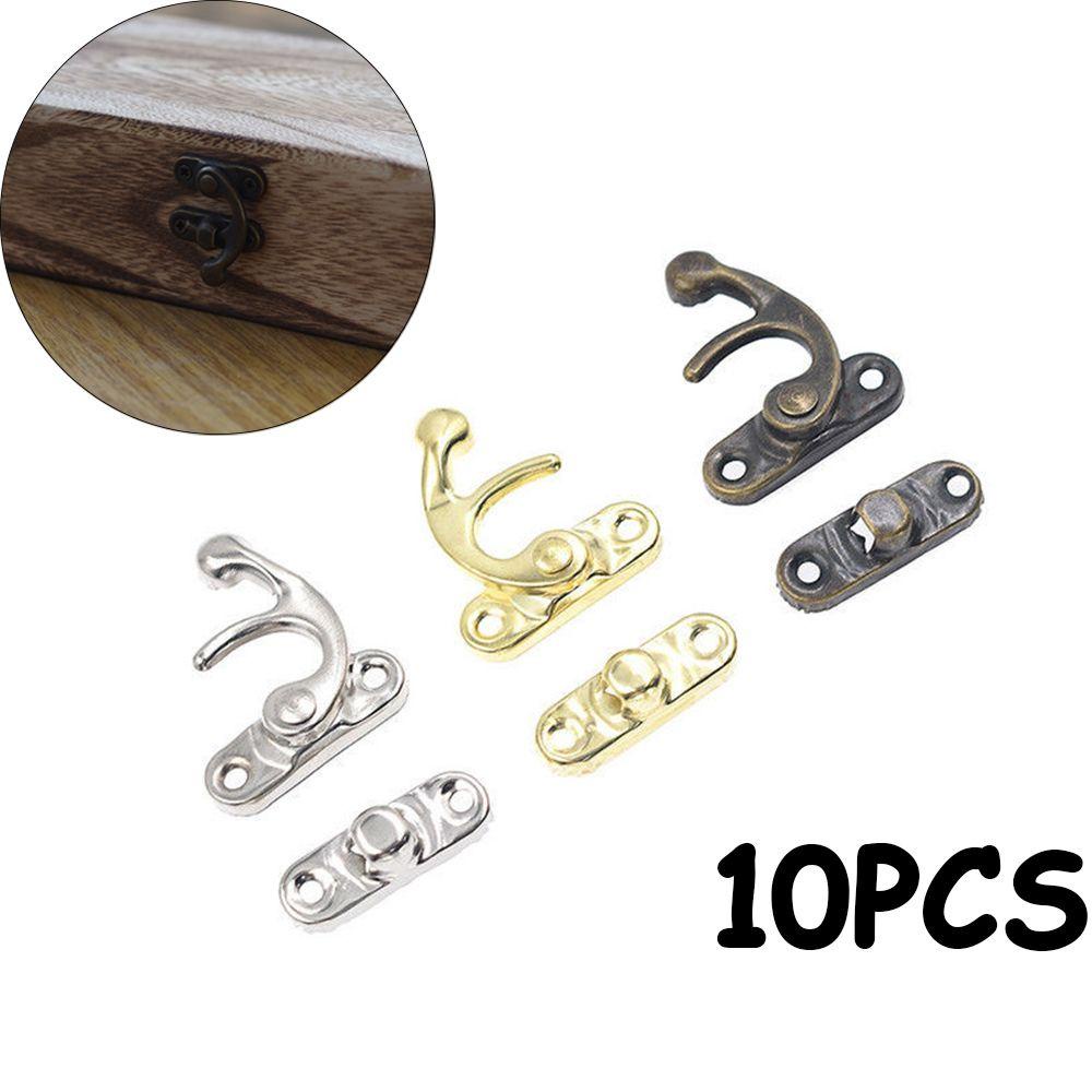 JANE Set 10 Ổ Khóa Hộp Gỗ Mini Kèm Ốc Vít