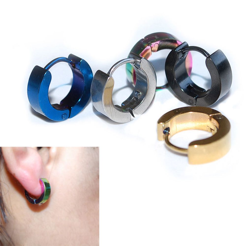 2 Khuyên Tai Unisex Đính Đá Thời Trang