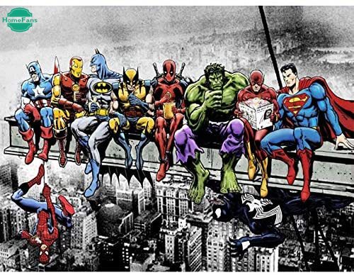 Bộ Tranh Đính Đá 5D Họa Tiết Siêu Anh Hùng Độc Đáo DIY 30X40Cm