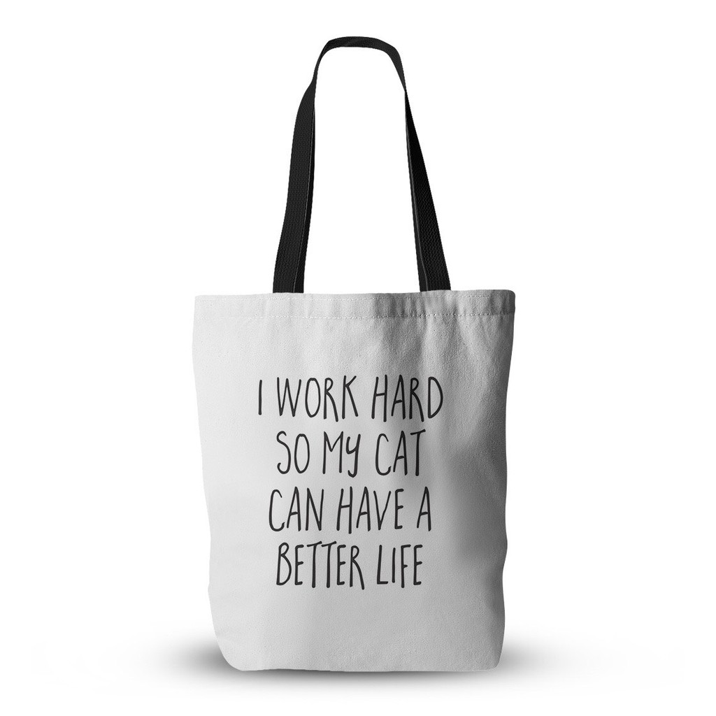 Túi vải Tote - Túi tote nữ thời trang đeo vai giá rẻ my cat better life