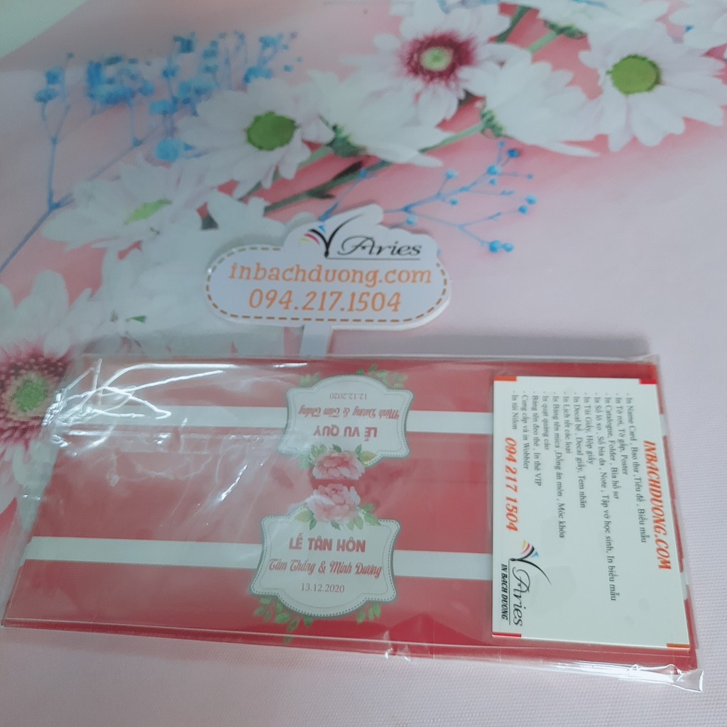Tem nhãn cưới-tem chai nước suối In Bạch Dương
