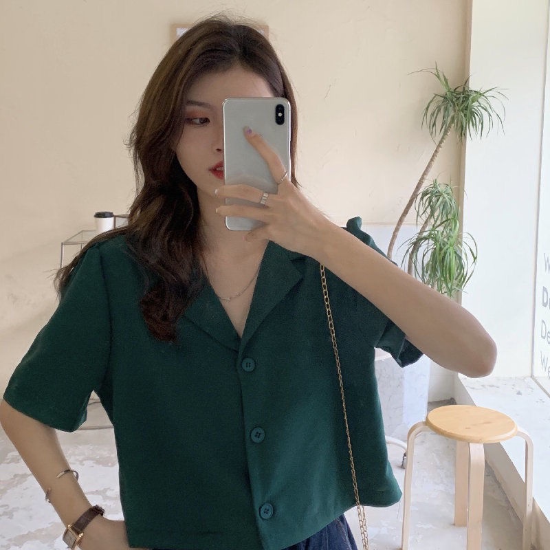 Áo Sơ Mi Voan Tay Ngắn Thời Trang Mùa Hè Dành Cho Nữ