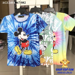 Áo thun lạnh loang màu hình chuột cho mẹ và bé