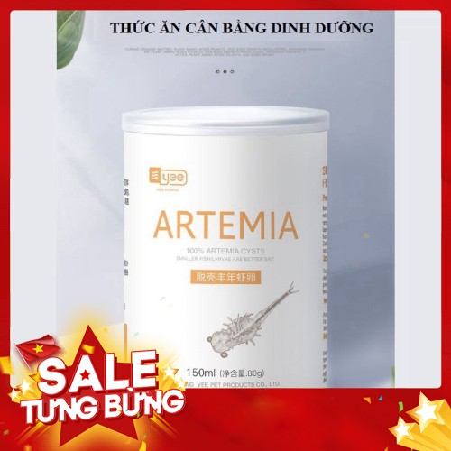 Thức ăn cho cá ❤️HAKAAQUARIUM❤️ Artemia sấy khô lon 150ml (80g) thức ăn dinh dưỡng cho cá bảy màu, betta, bình tích