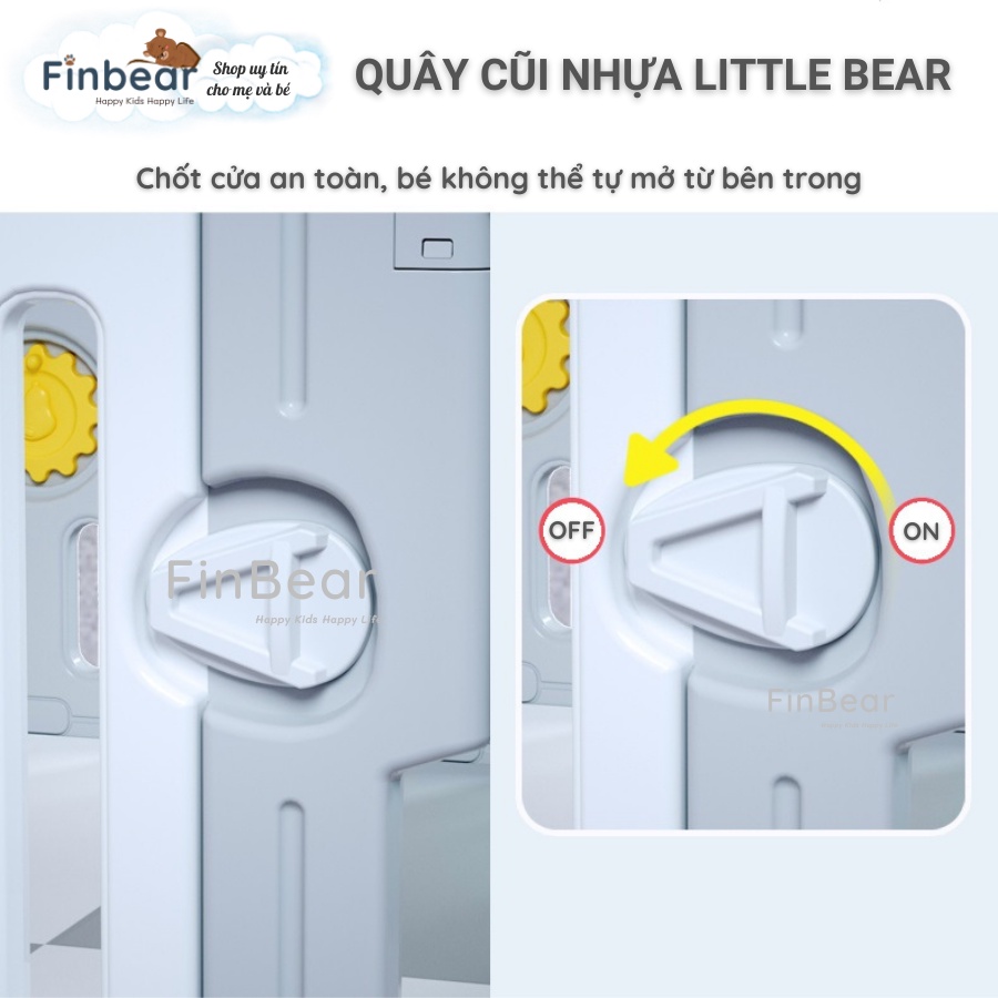 Quây Cũi Nhựa Little Bear Bộ 8+2 10+2 12+2 14+2 16+2, Cũi nhựa an toàn cho bé FINBEAR