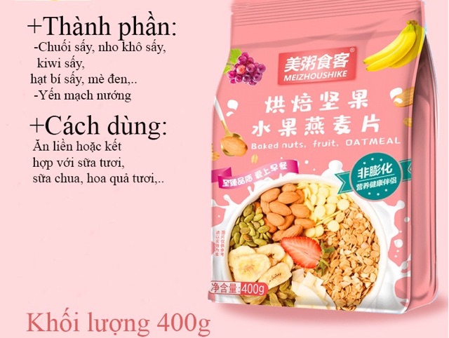 [SẴN HÀNG] Ngũ cốc sữa chua hoa quả ăn kiêng/ ngũ cốc mix hạt/ ngũ cốc ăn kiêng/ngũ cốc giảm cân