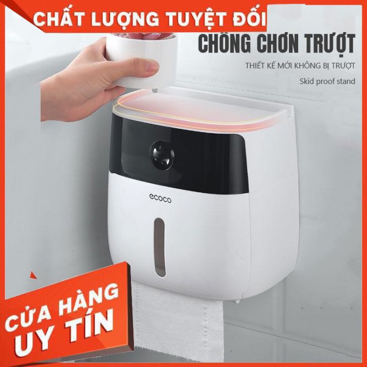 Hộp đựng Giấy Vệ Sinh ECOCO Cao cấp 2 tầng - Đa năng, Sang trọng, Tiện dụng