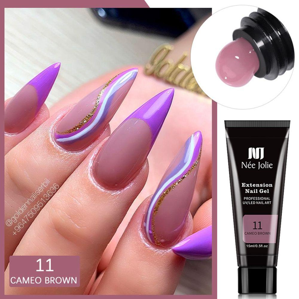 BJIA 15ml Poly Nail Gel 12Colors Builder Gel Nail Art UV Gel Beauty Nail Tips Manicure Tool Professional Quick Building Nail Extension