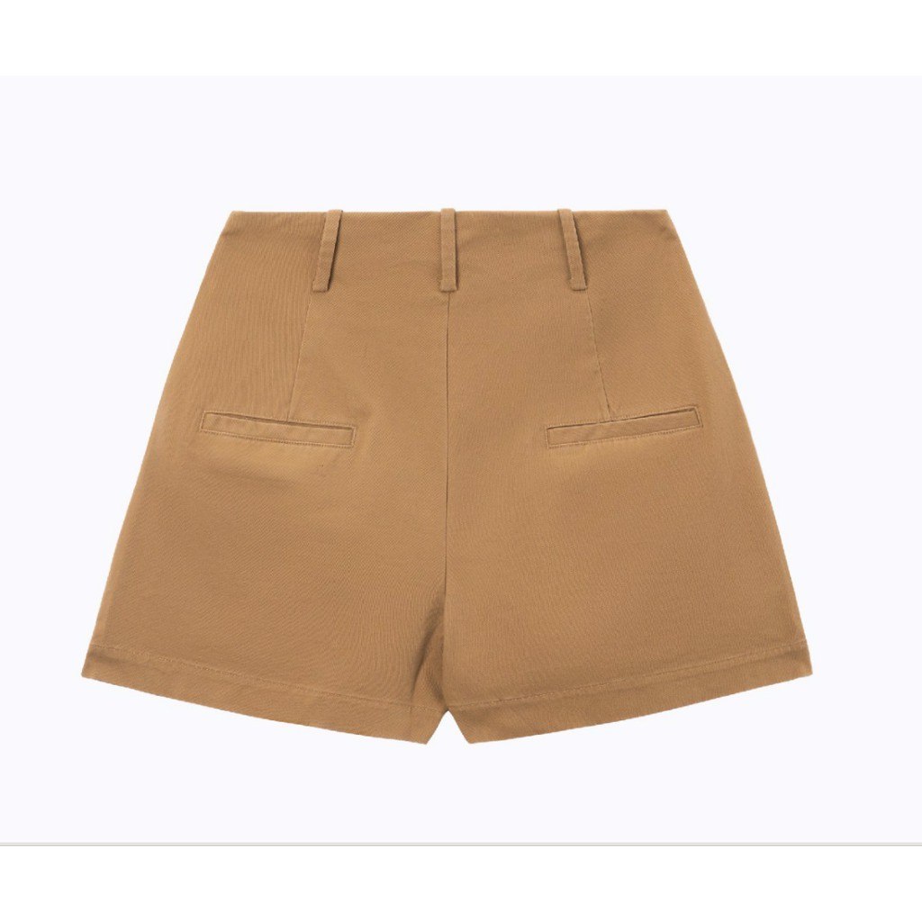 AMM Quần Short Kaki Nữ Cạp Cao Túi Hộp
