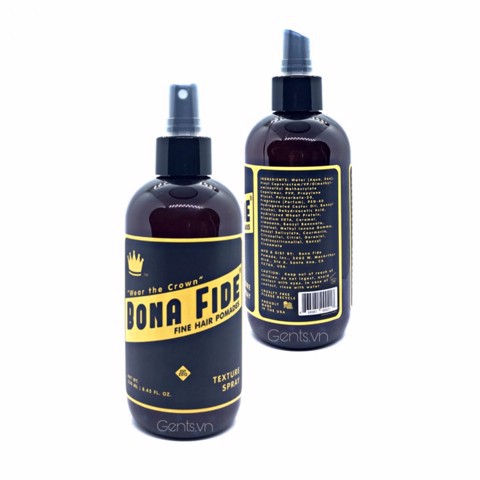 Bona Fide Texture Spray 250ml - Chai xịt dưỡng và tạo phồng giữ nếp cho tóc (Pre-Styling) cao cấp