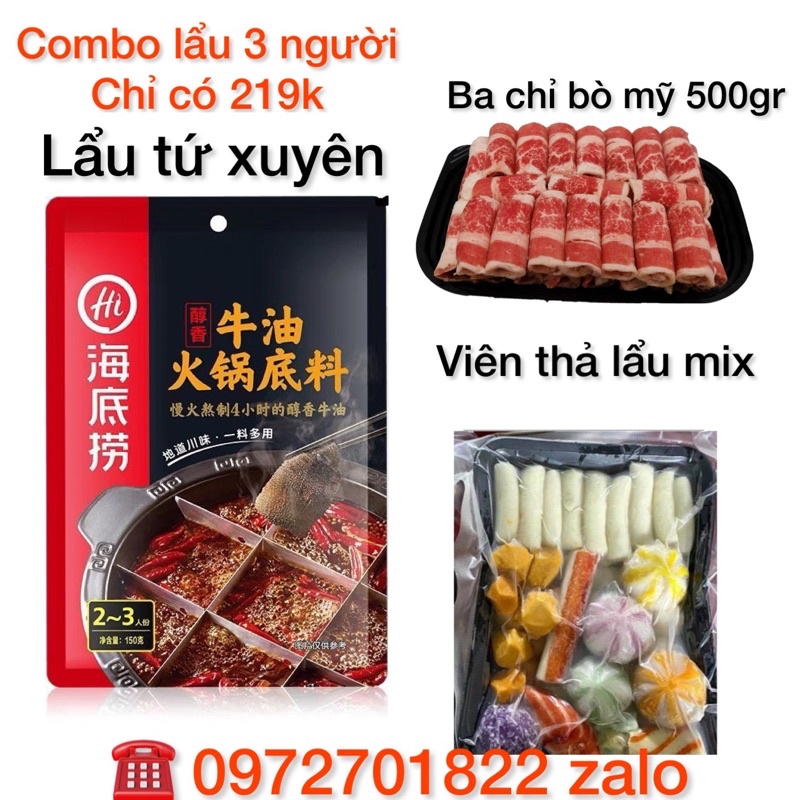combo lẩu (haidilao) tứ xuyên cay tê