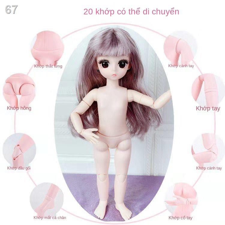 New Big Dream Li búp bê Barbie cô gái chơi nhà đồ BJD 3D mắt thật thay đổi trang điểm 6 bé 4D lông miI