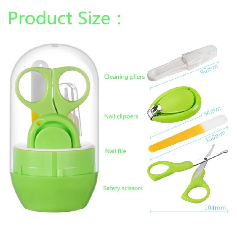 Bộ cắt dũa móng tay 4 chi tiết cho bé. Bấm móng tay hình quả trứng.