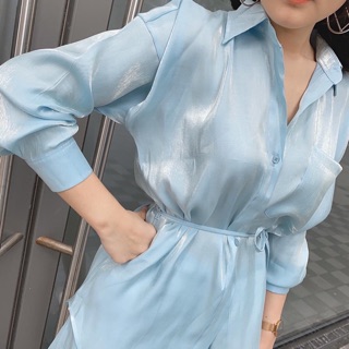 🍀SET SƠ MI XANH + QUẦN SHORT