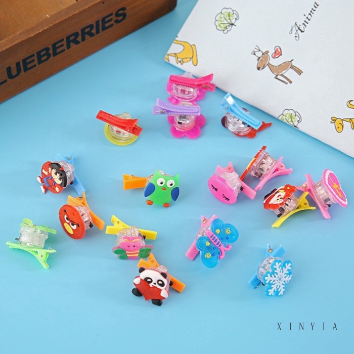 Kẹp tóc mềm họa tiết hoạt hình có đèn phát sáng trong bóng tối